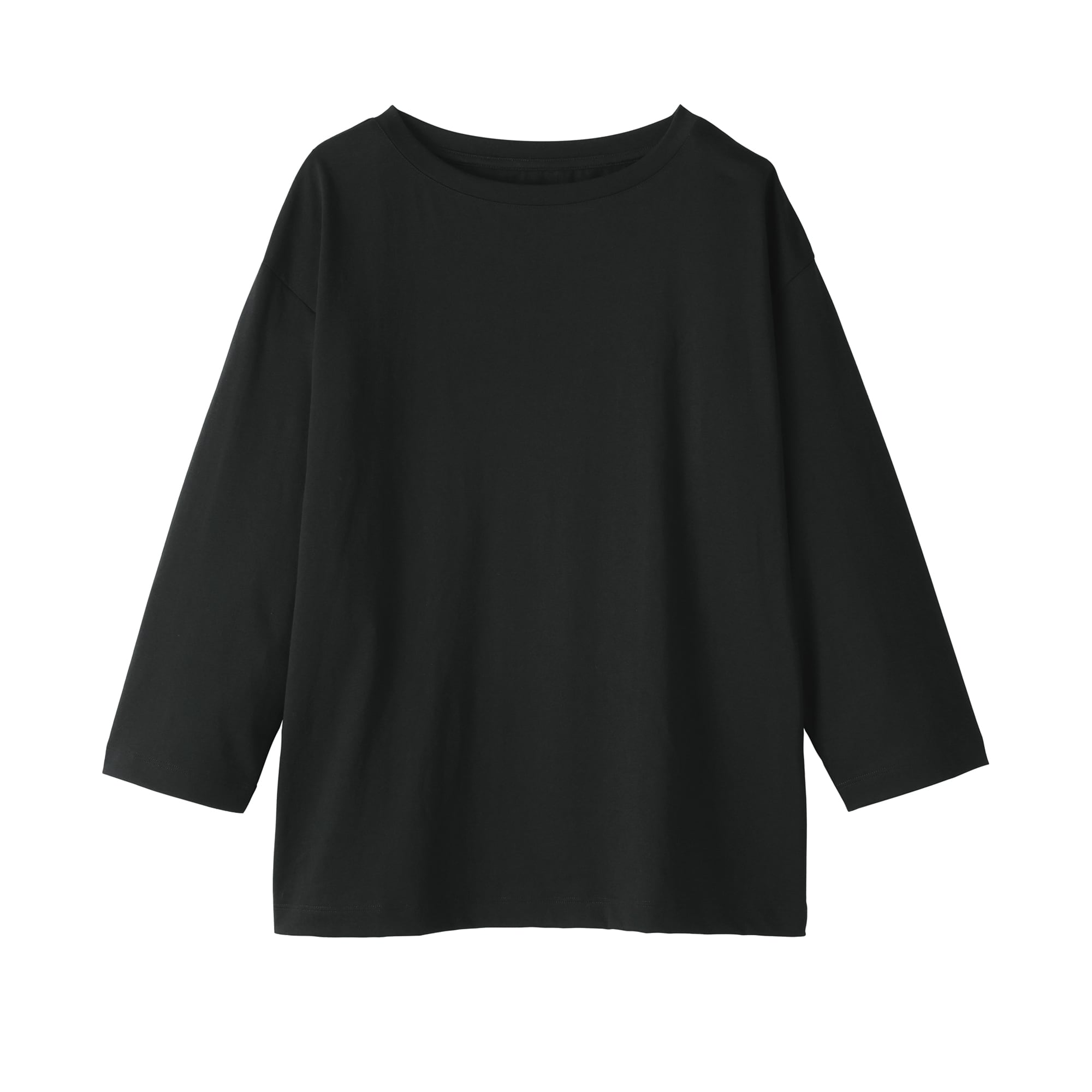 婦人　天竺編みボートネック七分袖Ｔシャツ