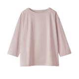 婦人　天竺編みボートネック七分袖Ｔシャツ