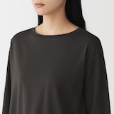 婦人　天竺編みボートネック七分袖Ｔシャツ