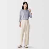 婦人　天竺編みボートネック七分袖Ｔシャツ