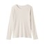 婦人　なめらかリブ編みクルーネック長袖Ｔシャツ