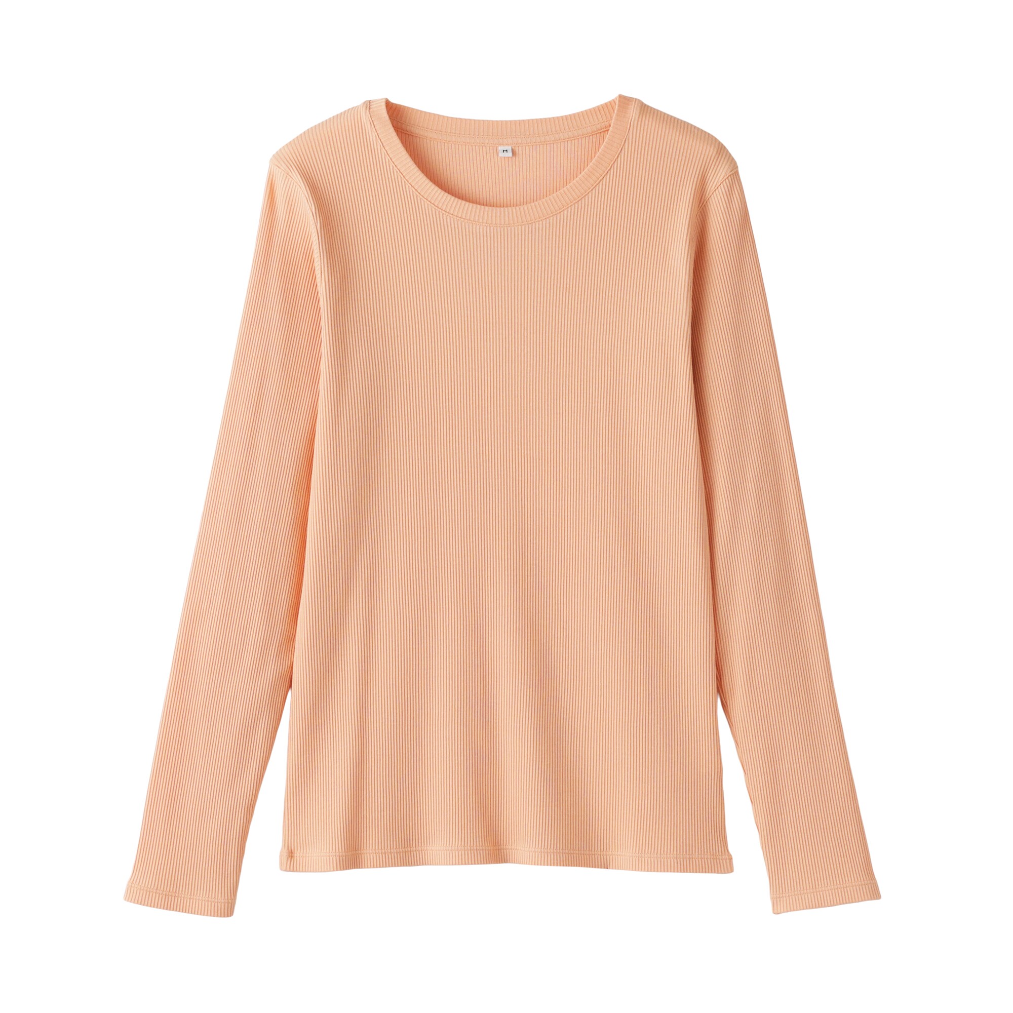婦人　なめらかリブ編みクルーネック長袖Ｔシャツ