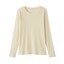 婦人　なめらかリブ編みクルーネック長袖Ｔシャツ