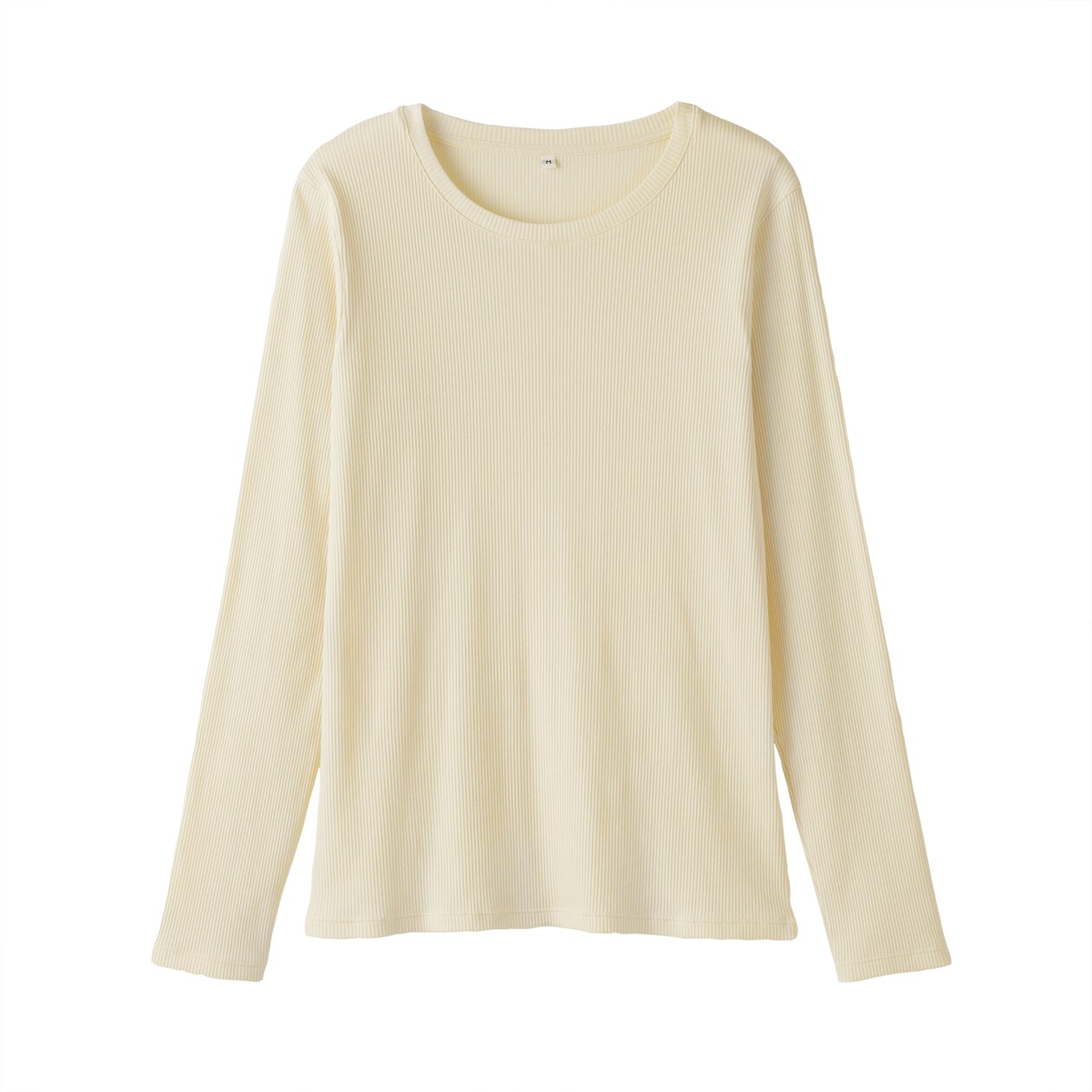 婦人　なめらかリブ編みクルーネック長袖Ｔシャツ