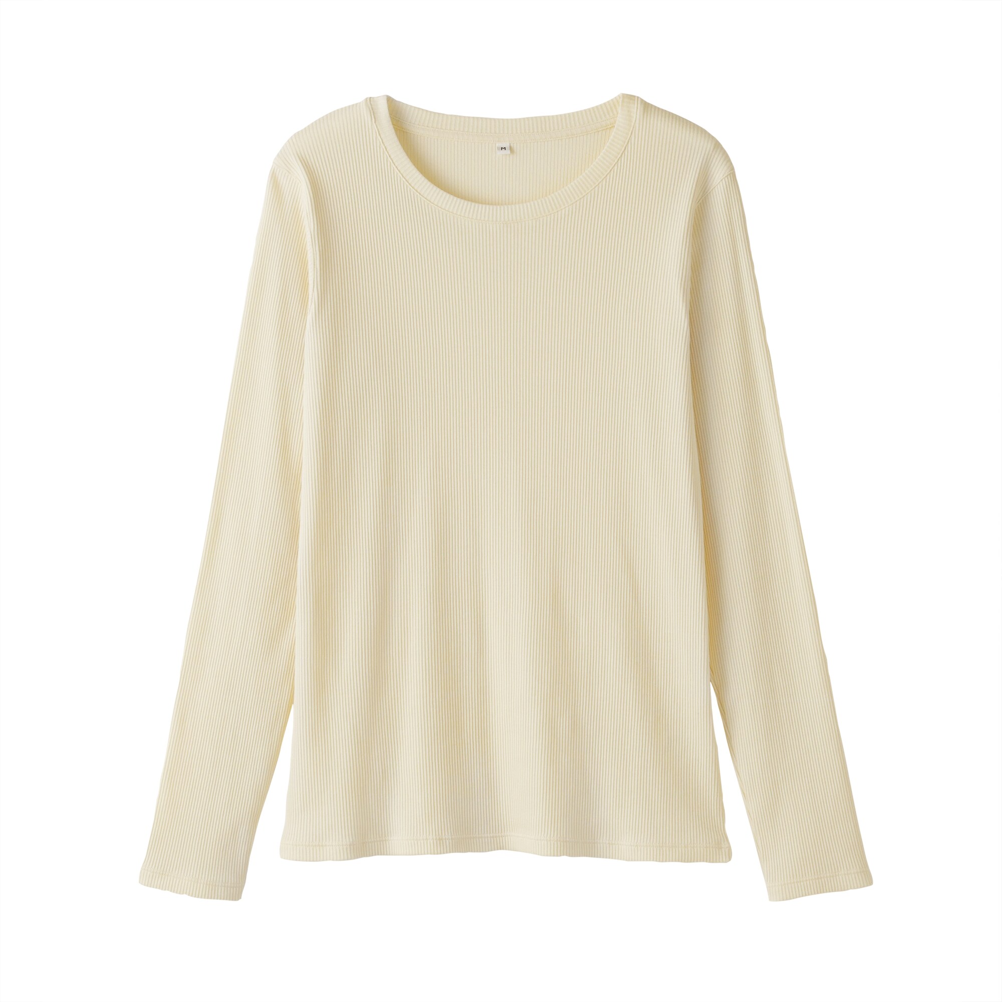 婦人　なめらかリブ編みクルーネック長袖Ｔシャツ