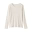婦人　なめらかリブ編みクルーネック長袖Ｔシャツ