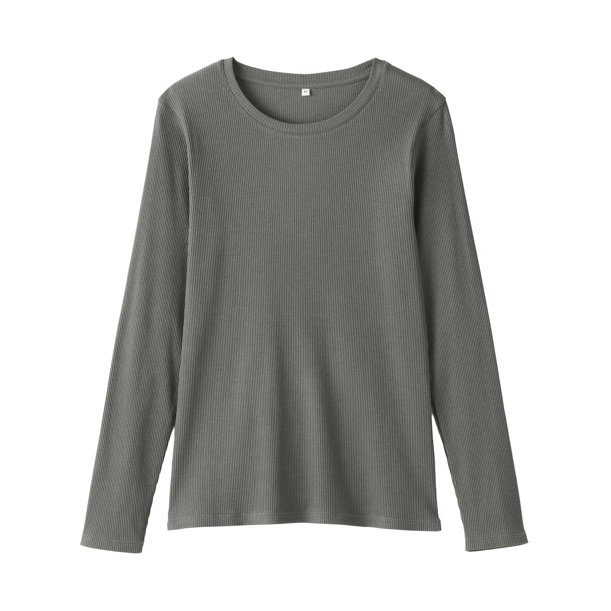 婦人　なめらかリブ編みクルーネック長袖Ｔシャツ