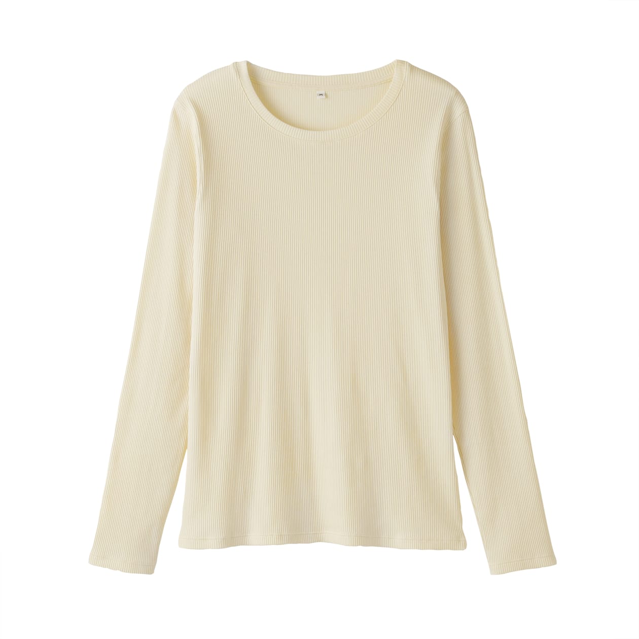 婦人　なめらかリブ編みクルーネック長袖Ｔシャツ