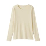 婦人　なめらかリブ編みクルーネック長袖Ｔシャツ