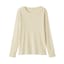 婦人　なめらかリブ編みクルーネック長袖Ｔシャツ