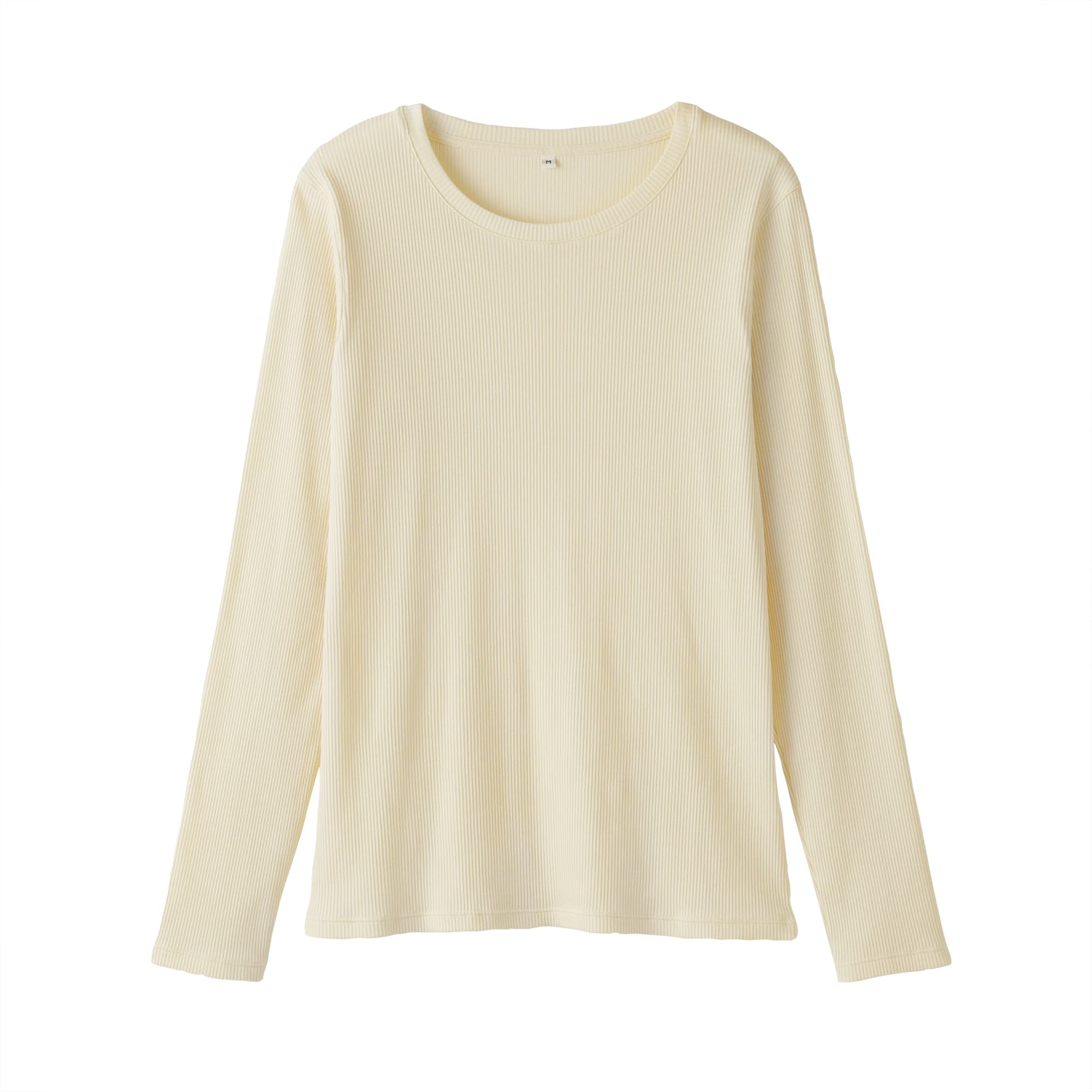 婦人　なめらかリブ編みクルーネック長袖Ｔシャツ