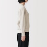 婦人　ワッフル編みクルーネック長袖Ｔシャツ