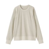 婦人　ワッフル編みクルーネック長袖Ｔシャツ