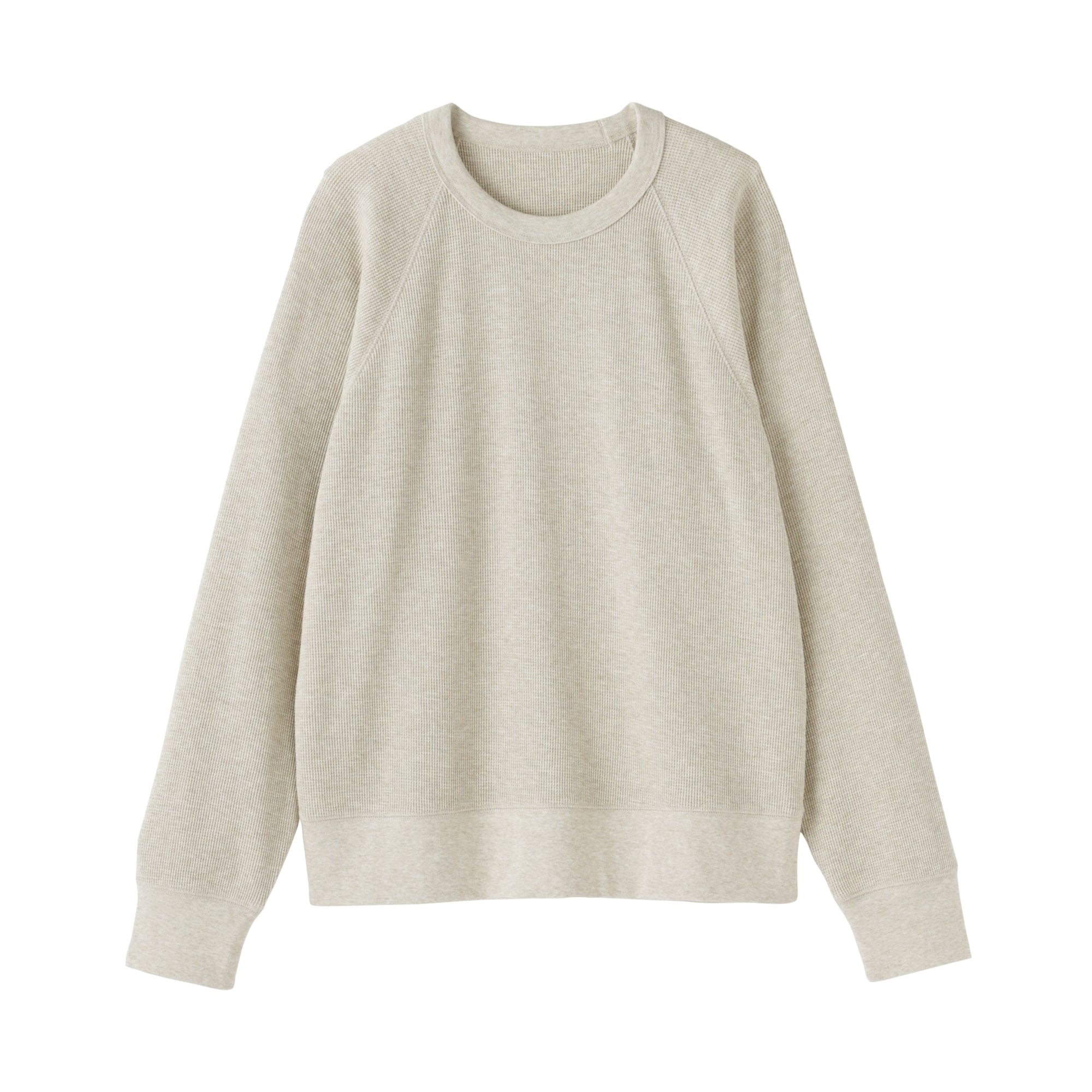 婦人　ワッフル編みクルーネック長袖Ｔシャツ