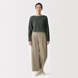 婦人　太番手ボートネック長袖Ｔシャツ