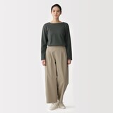 婦人　太番手ボートネック長袖Ｔシャツ