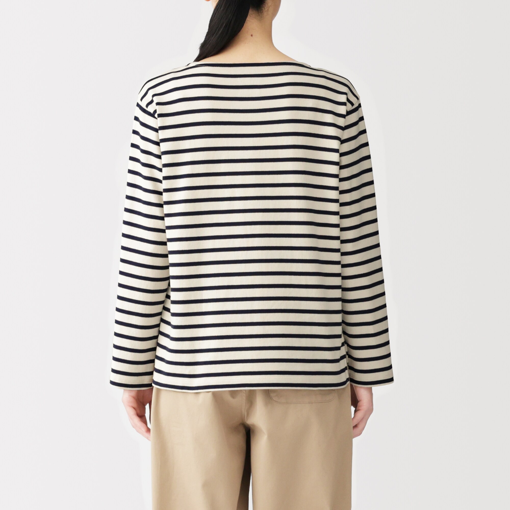 婦人　太番手ボートネック長袖Ｔシャツ