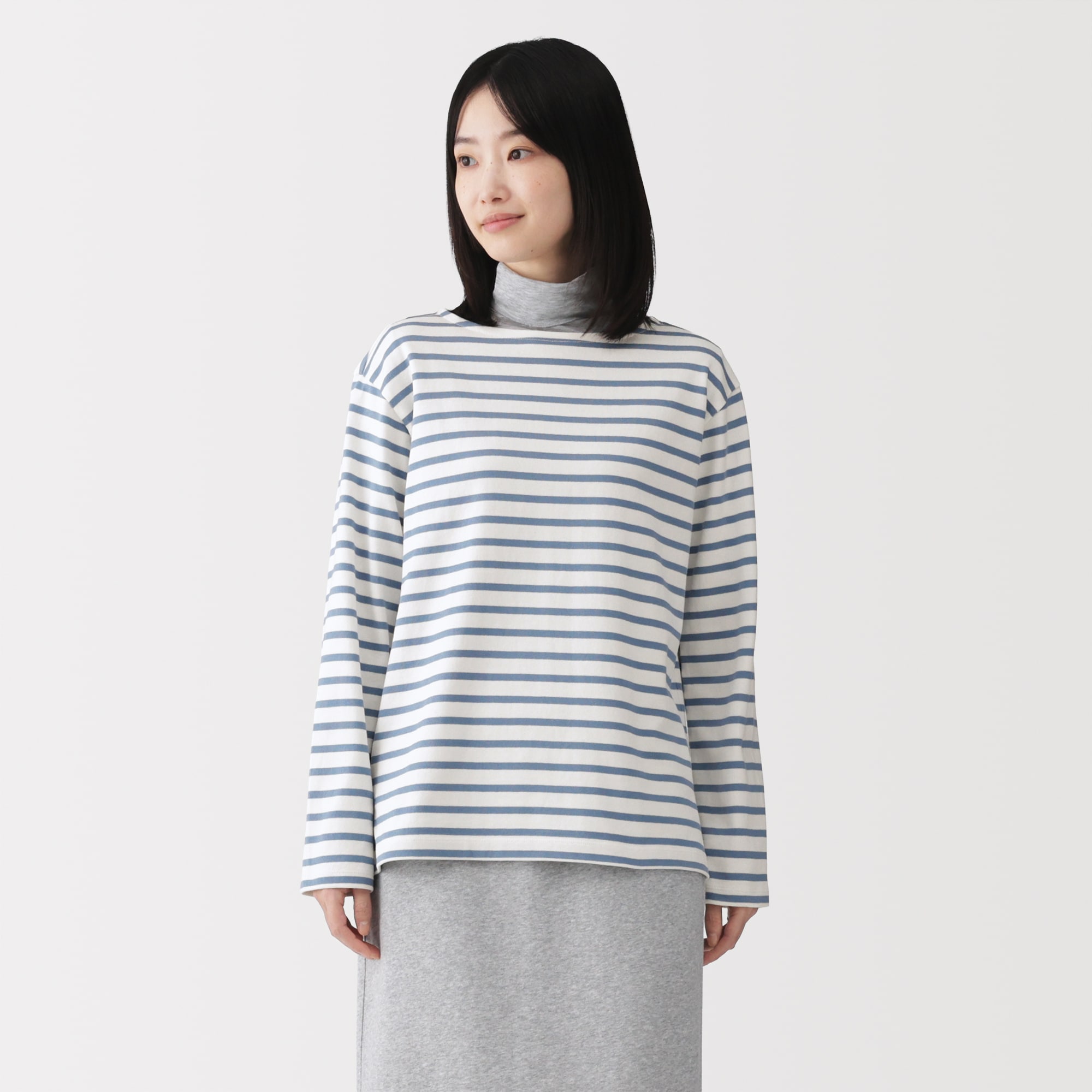 婦人 太番手ボートネック長袖Tシャツ | 無印良品
