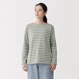 婦人　太番手ボートネック長袖Ｔシャツ