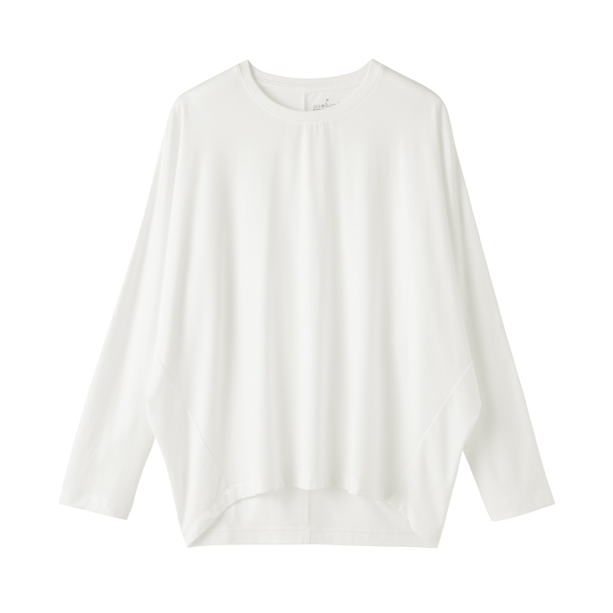 婦人　なめらか天竺編みクルーネック長袖プルオーバー