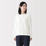 婦人　なめらか天竺編みクルーネック長袖プルオーバー