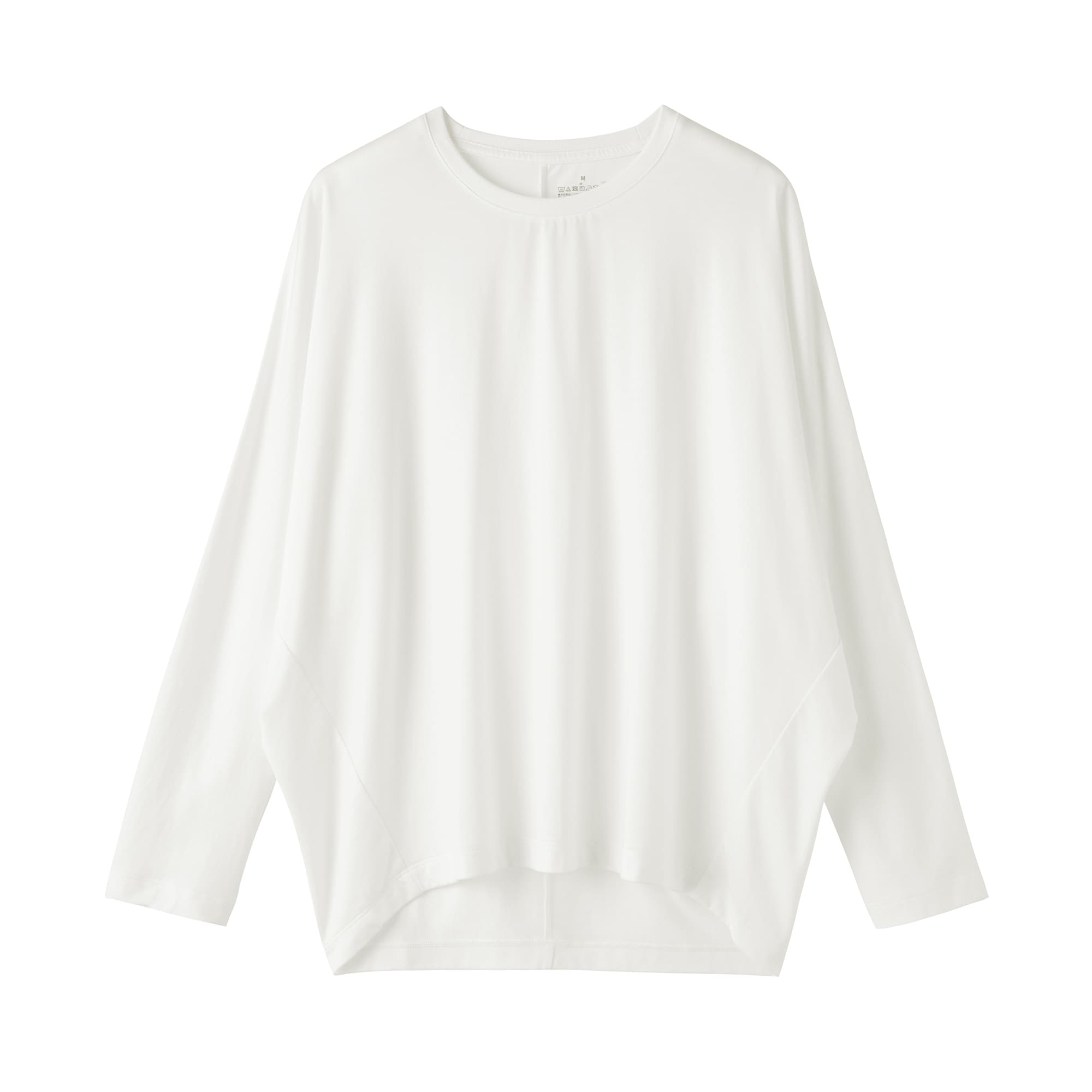 婦人　なめらか天竺編みクルーネック長袖プルオーバー