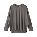 婦人　なめらか天竺編みクルーネック長袖プルオーバー