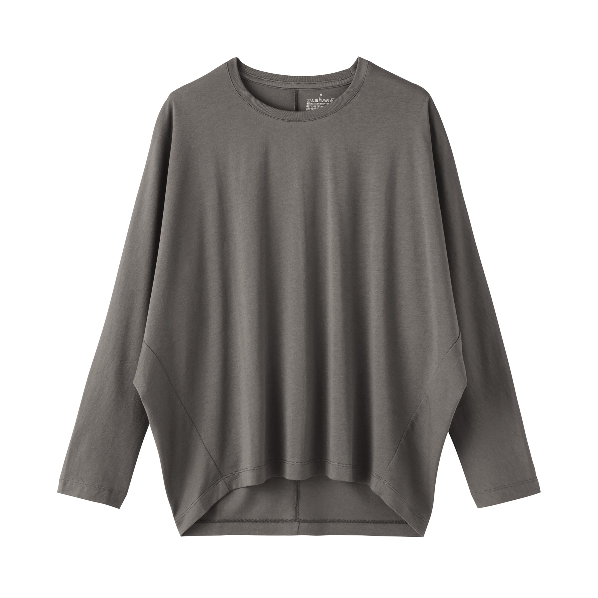 婦人　なめらか天竺編みクルーネック長袖プルオーバー