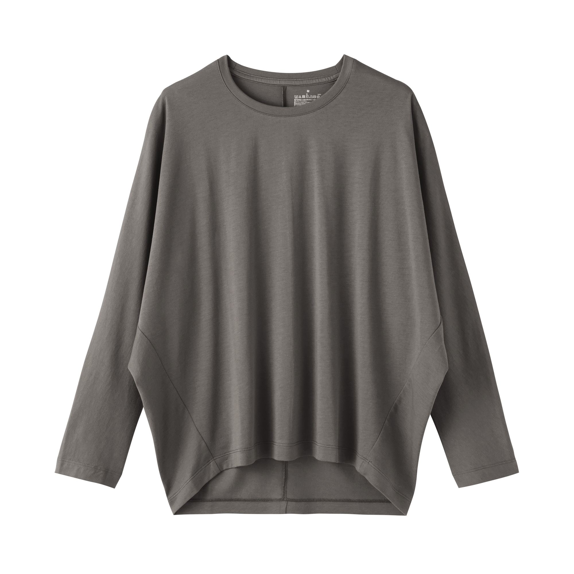 婦人　なめらか天竺編みクルーネック長袖プルオーバー