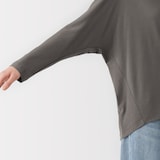 婦人　なめらか天竺編みクルーネック長袖プルオーバー