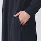 婦人　なめらか天竺編みクルーネック長袖ワンピース