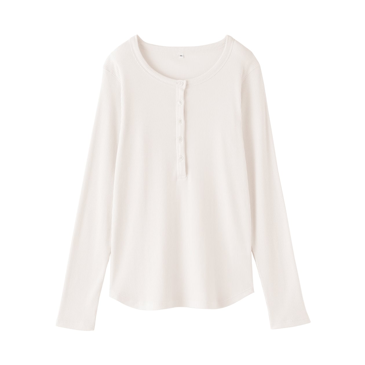 婦人　なめらかリブ編みヘンリーネック長袖Ｔシャツ