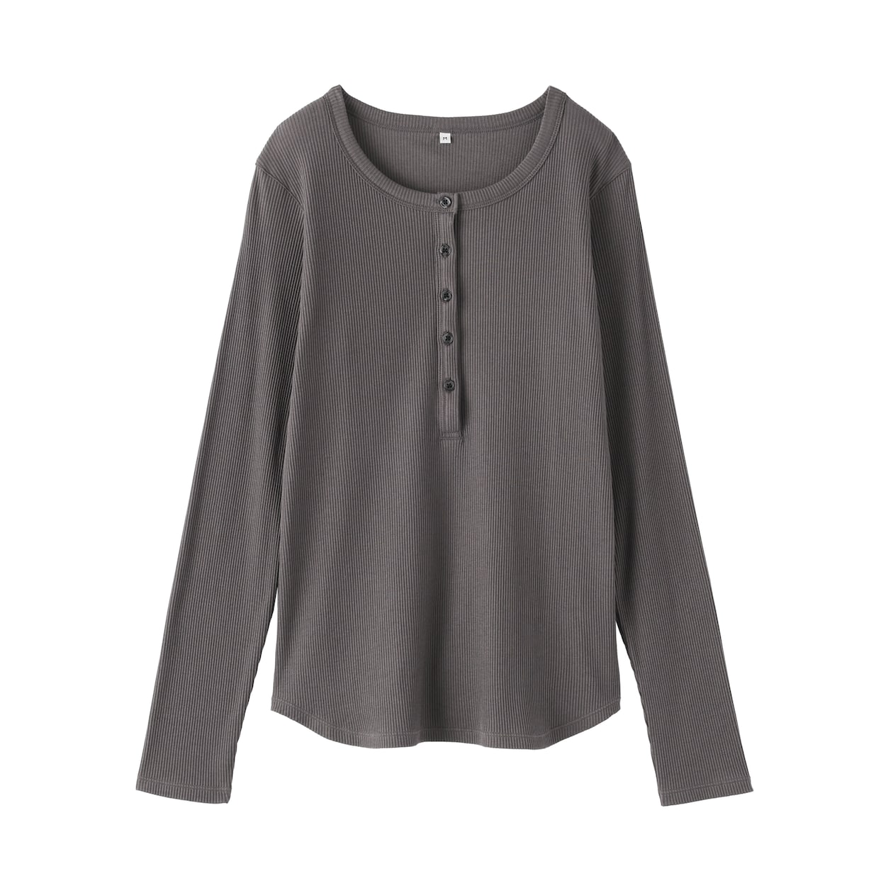 婦人　なめらかリブ編みヘンリーネック長袖Ｔシャツ
