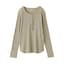 婦人　なめらかリブ編みヘンリーネック長袖Ｔシャツ