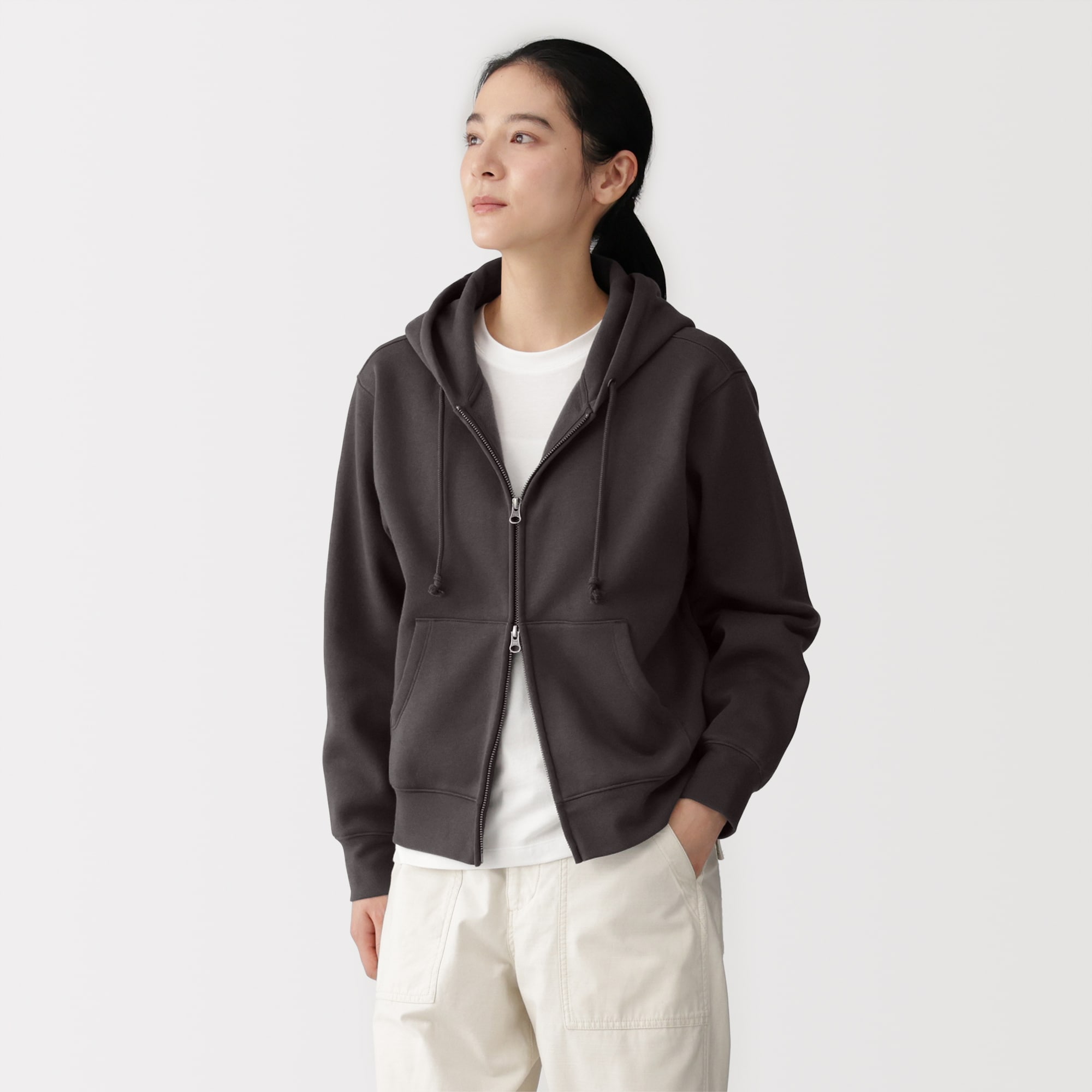 ダークグレー フルジップ パーカー Mサイズ 無印良品 【公式通販】