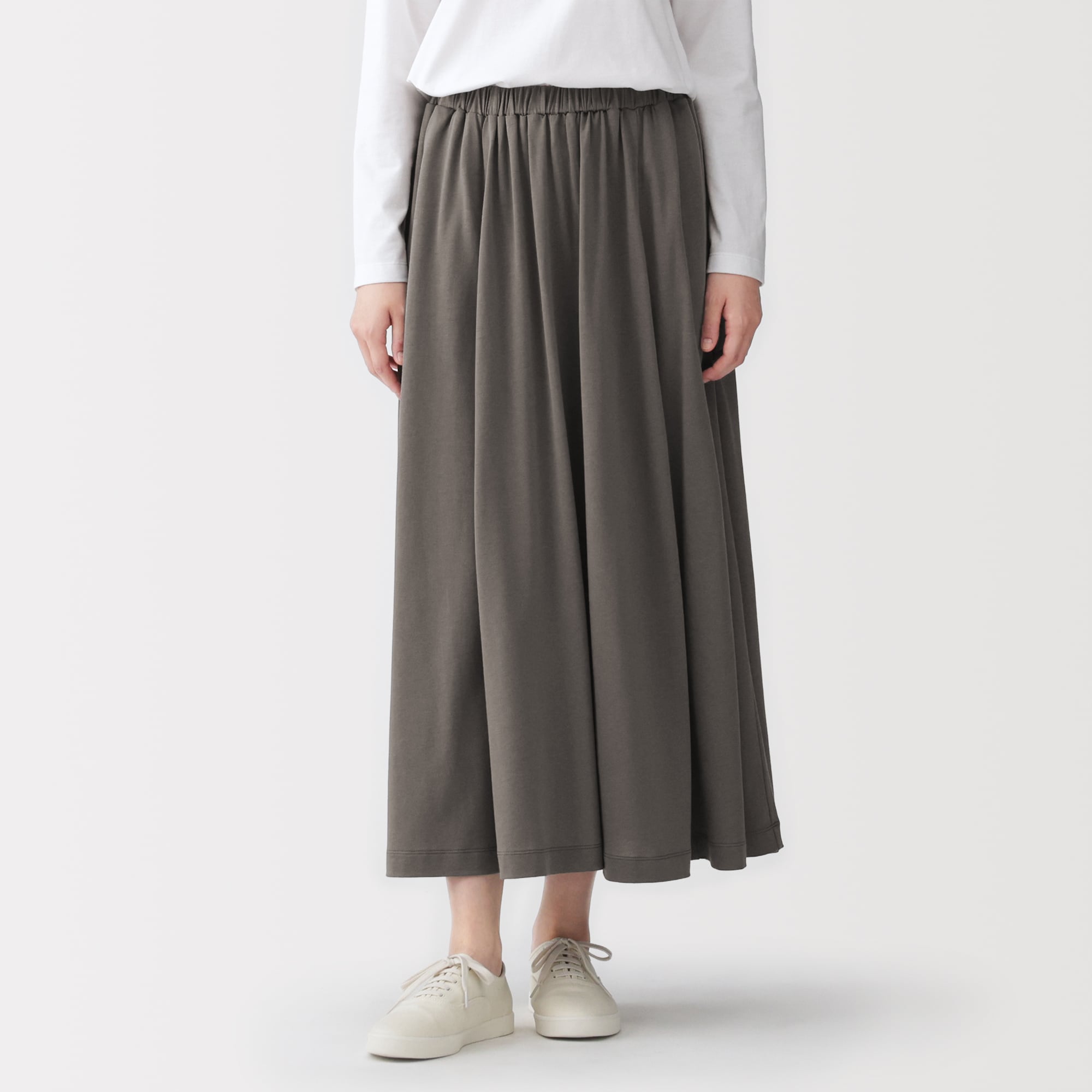 婦人　なめらか天竺編みギャザースカート