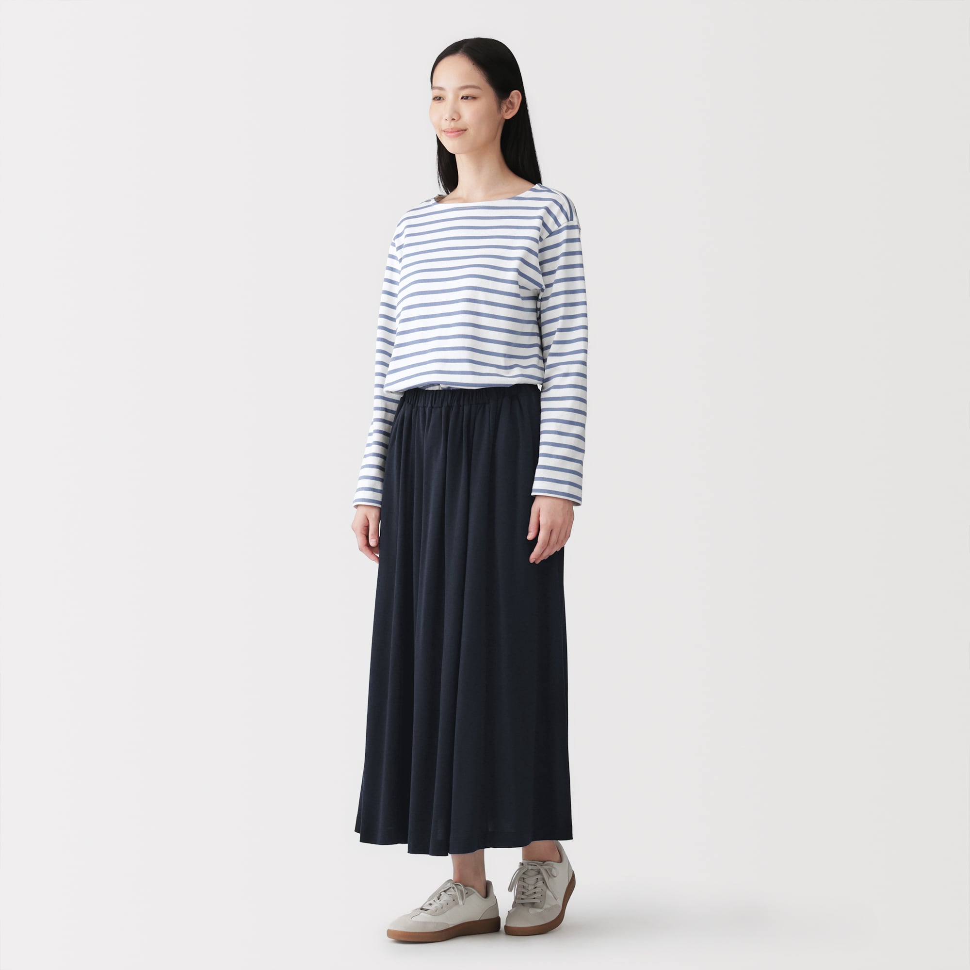 婦人　なめらか天竺編みギャザースカート