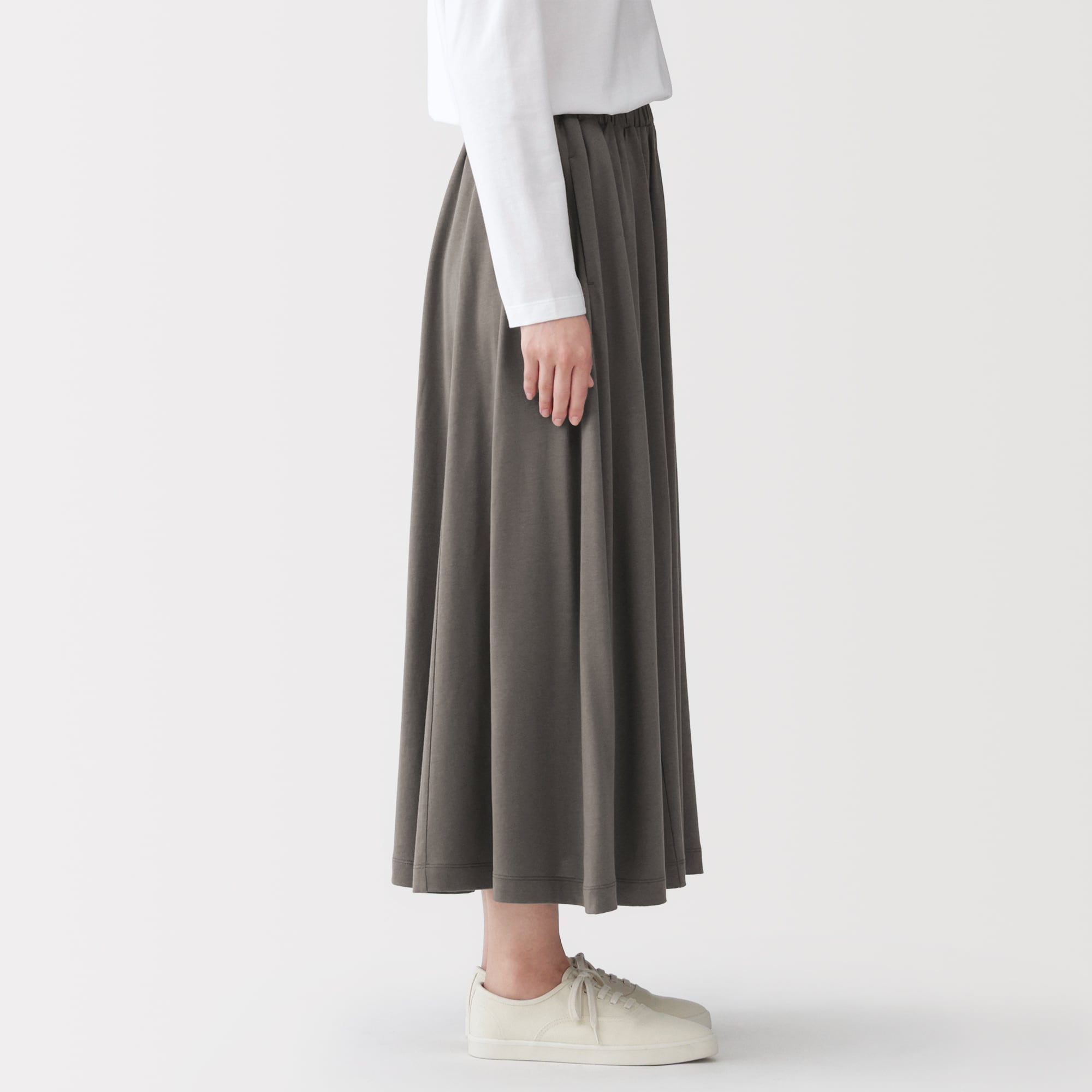 婦人　なめらか天竺編みギャザースカート