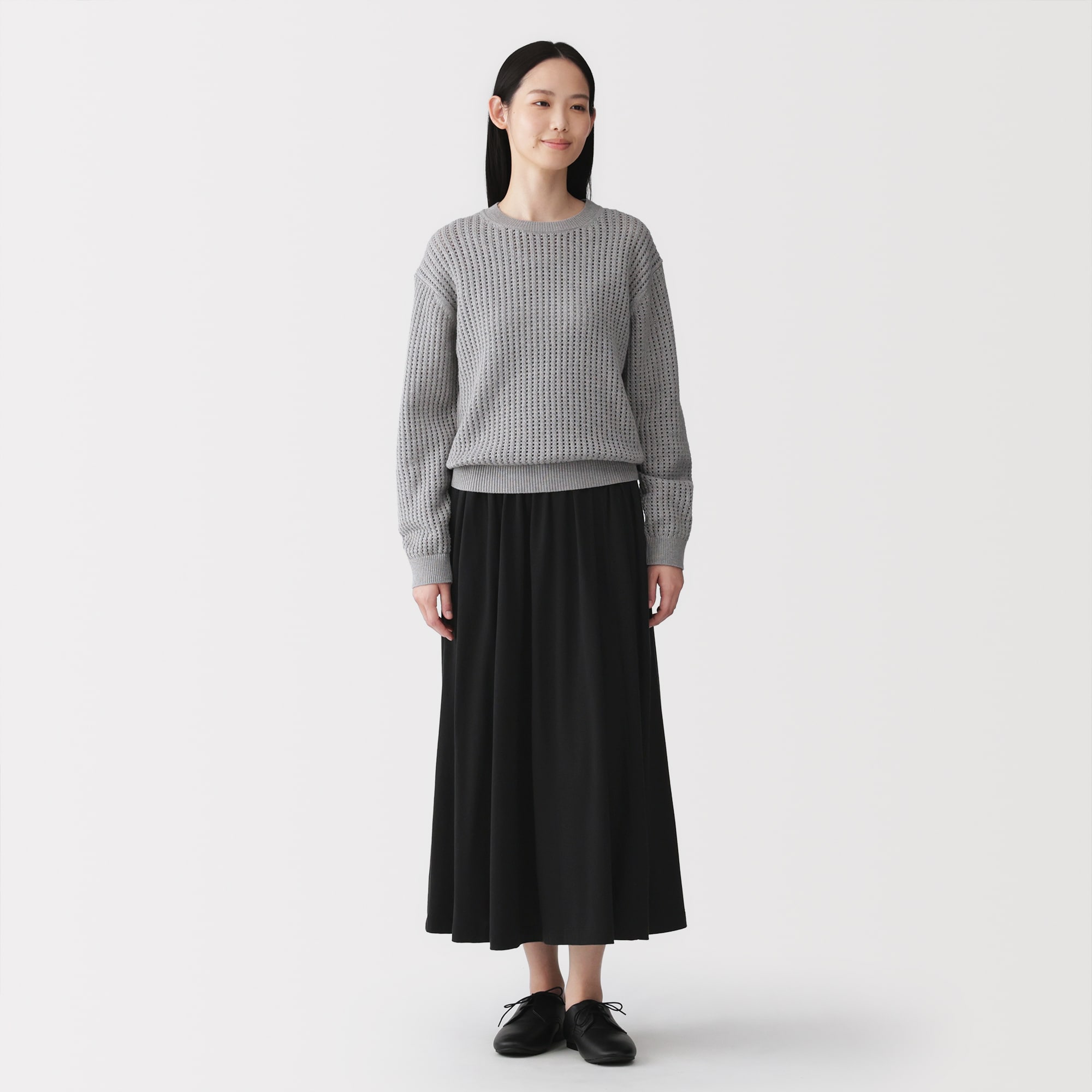 婦人　なめらか天竺編みギャザースカート