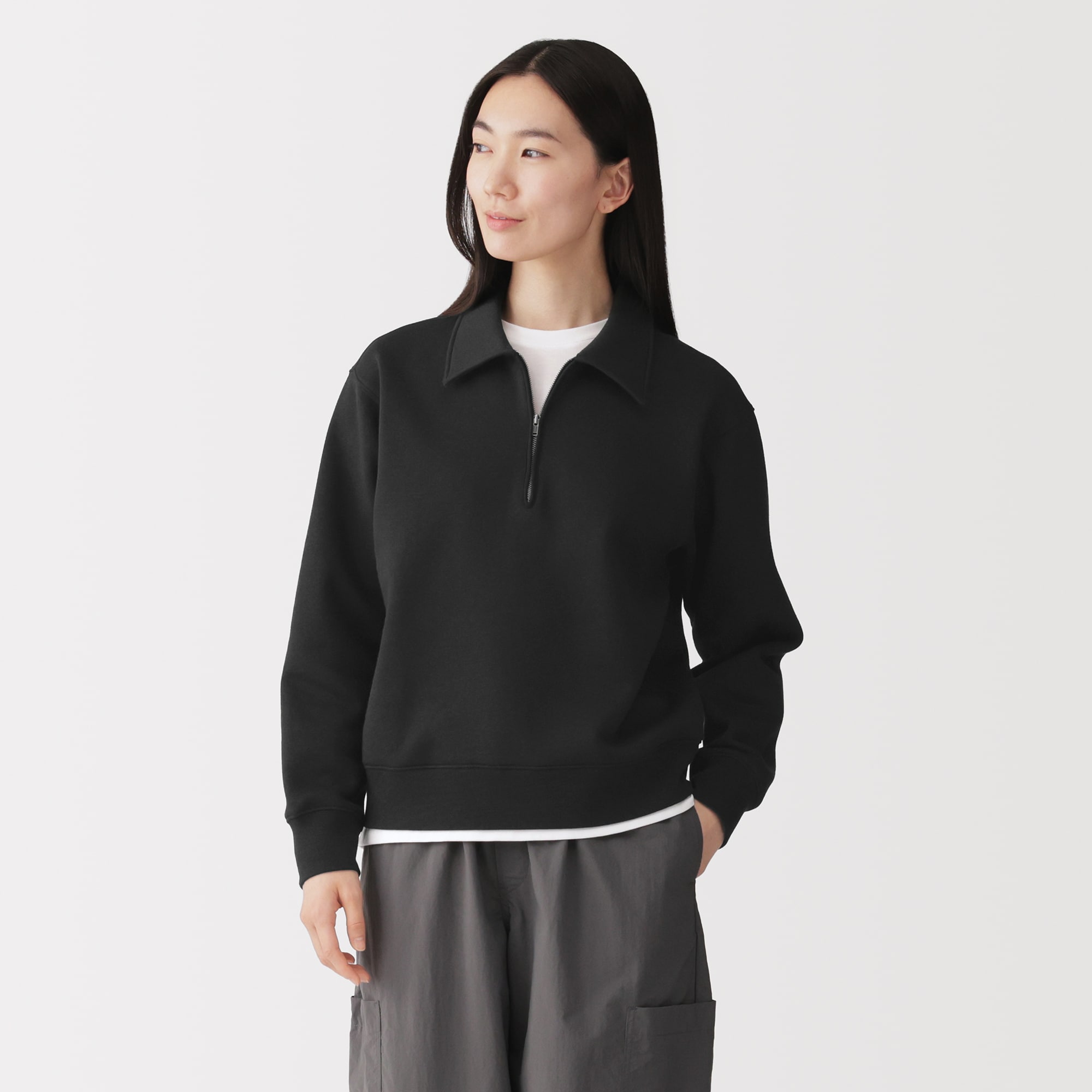 婦人 ハーフジップスウェットシャツ | 無印良品