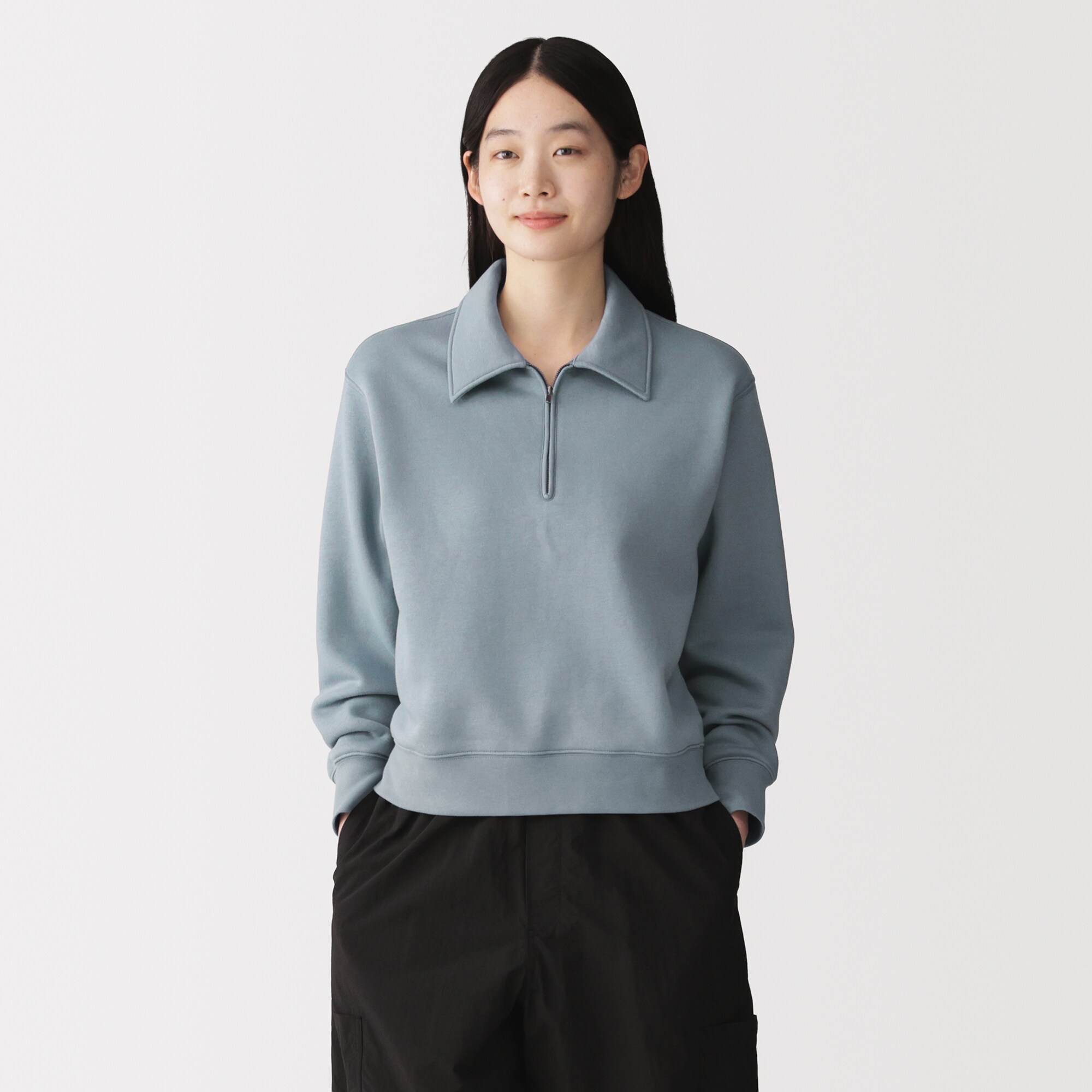 婦人　ハーフジップスウェットシャツ