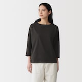 婦人　天竺編みボートネック七分袖Ｔシャツ（ＡＳＥＡＮ）