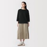 婦人　天竺編みボートネック七分袖Ｔシャツ（ＡＳＥＡＮ）