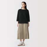 婦人　天竺編みボートネック七分袖Ｔシャツ（ＡＳＥＡＮ）