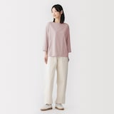 婦人　天竺編みボートネック七分袖Ｔシャツ（ＡＳＥＡＮ）