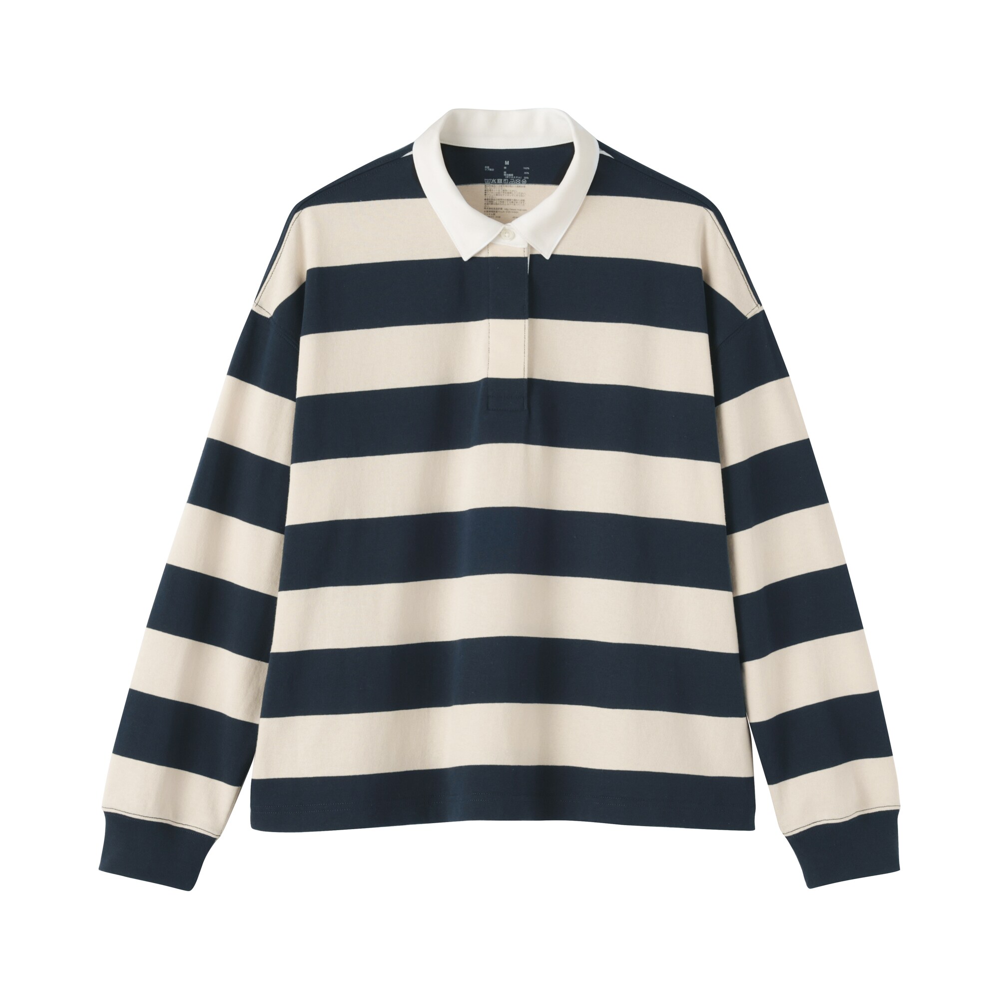 婦人　引き揃え天竺編み長袖ラガーシャツ