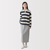 婦人　引き揃え天竺編み長袖ラガーシャツ