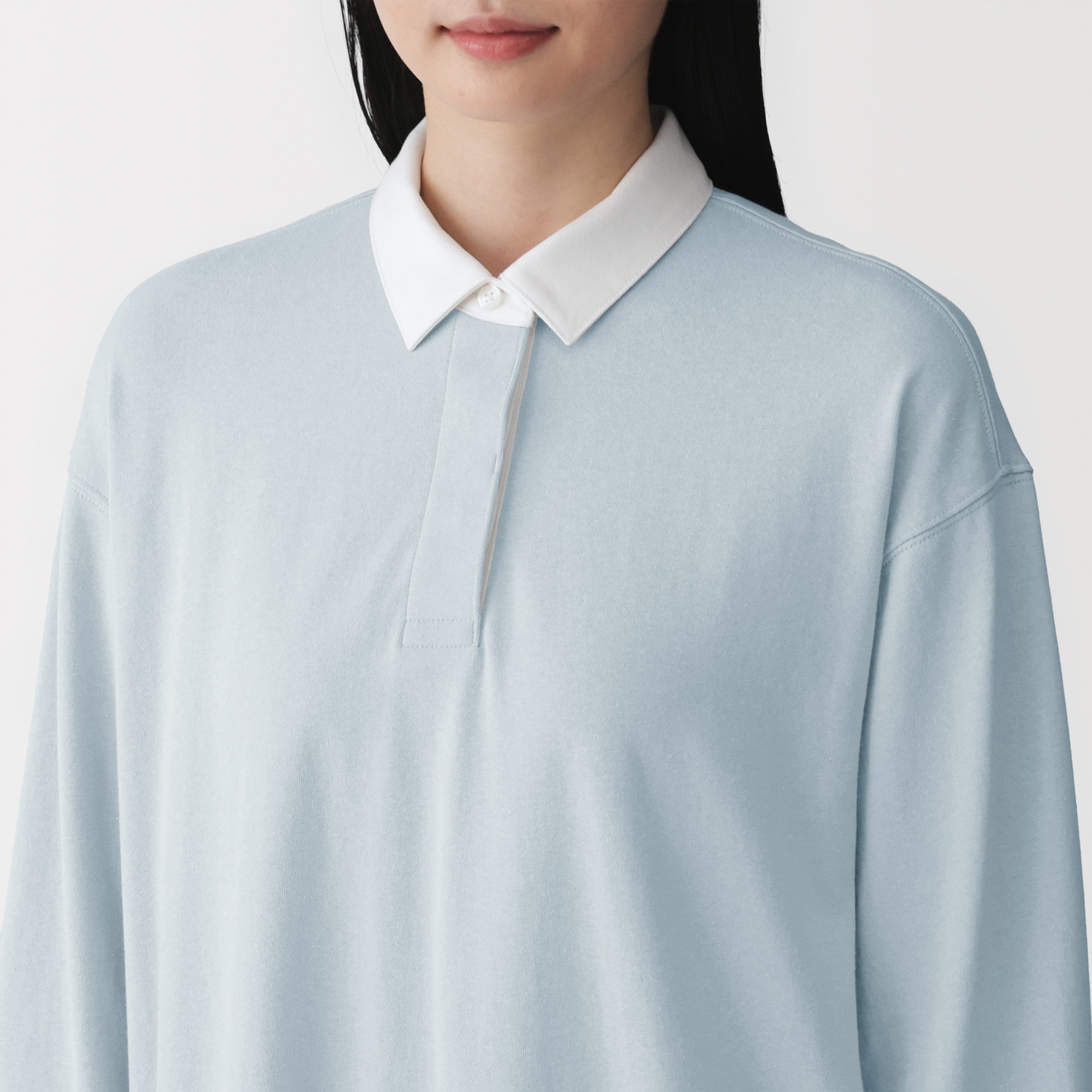 婦人　引き揃え天竺編み長袖ラガーワンピース