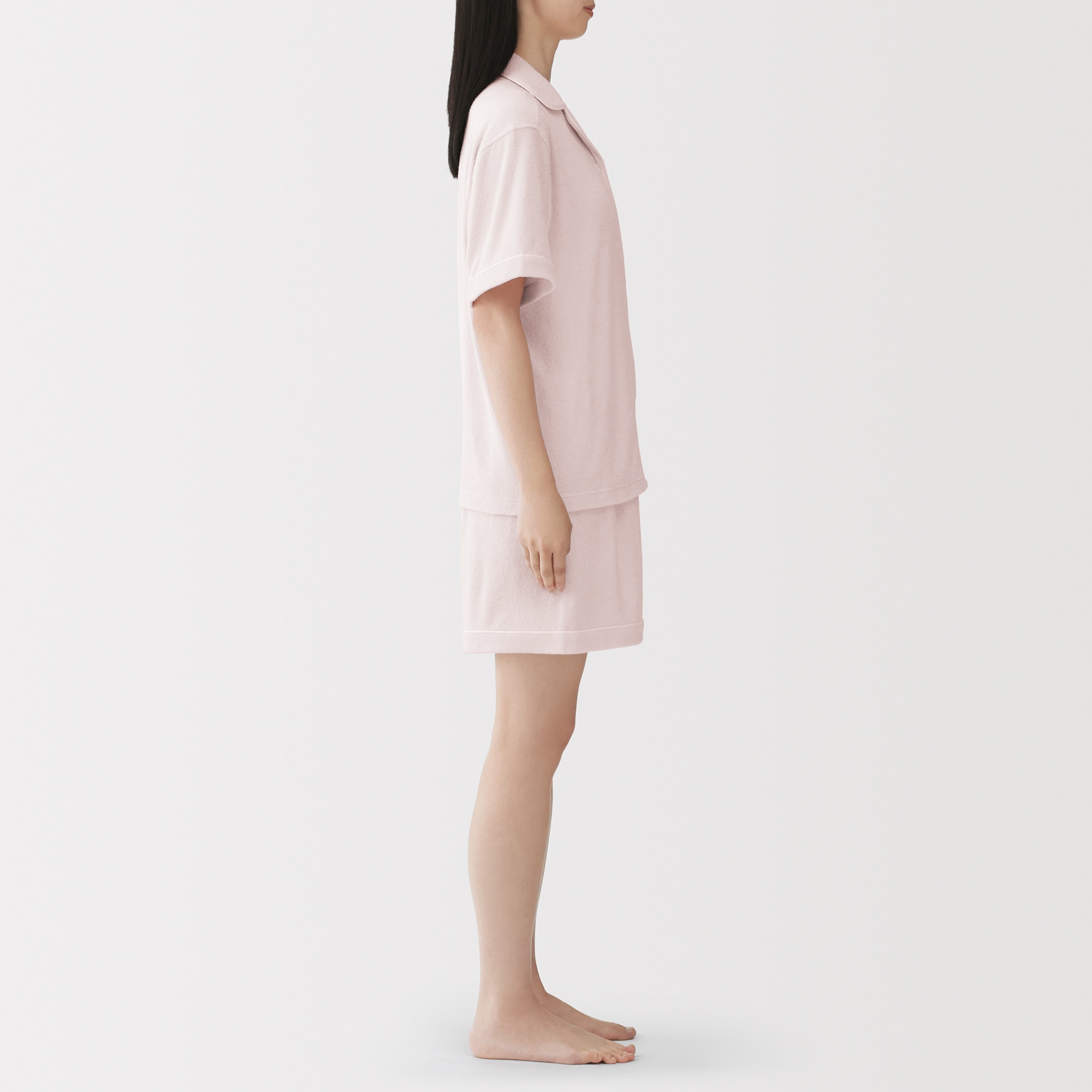 婦人　着るタオル　両面パイル　半袖パジャマ