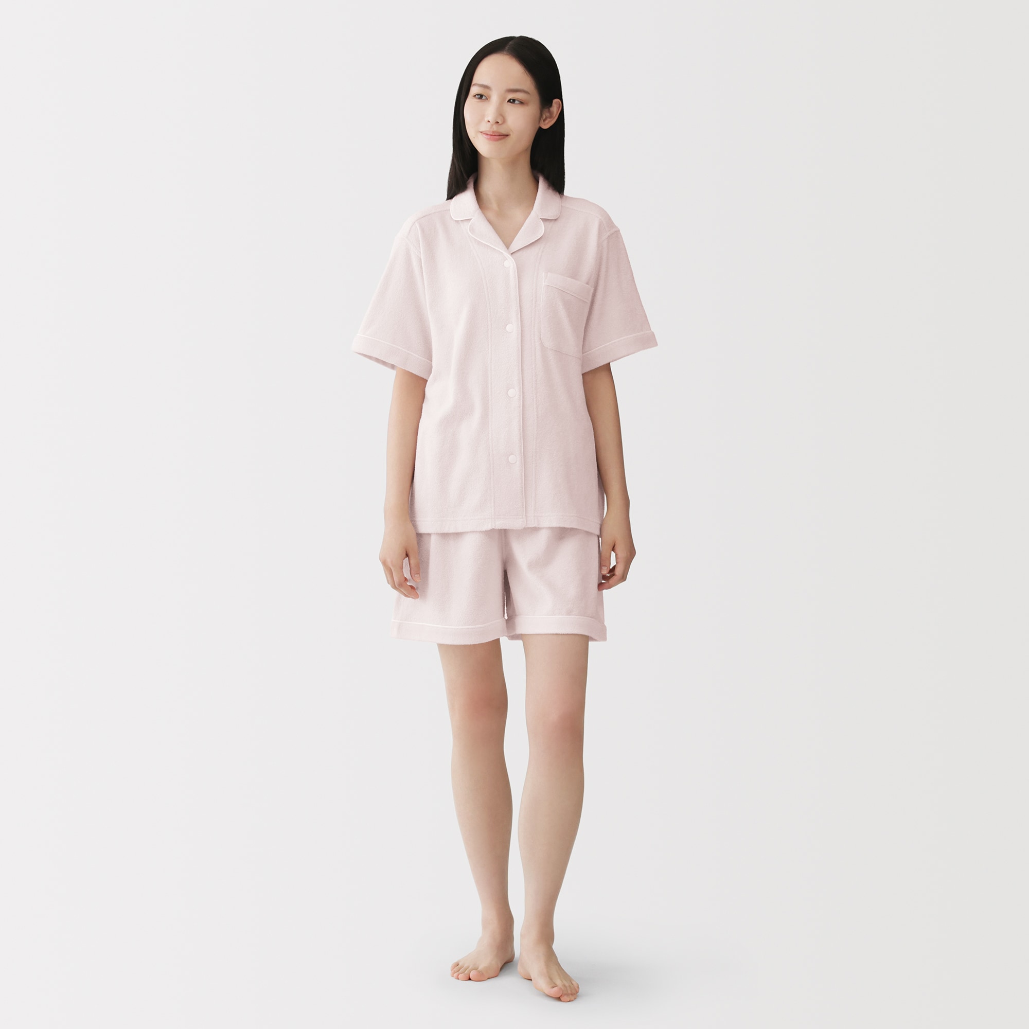 婦人　着るタオル　両面パイル　半袖パジャマ